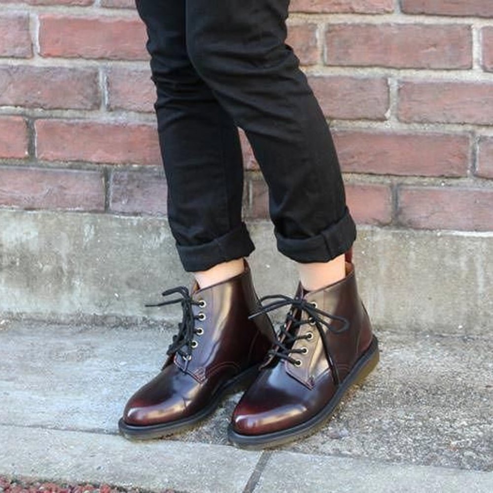 Dr Martens Emmeline Boots in Cherry Red